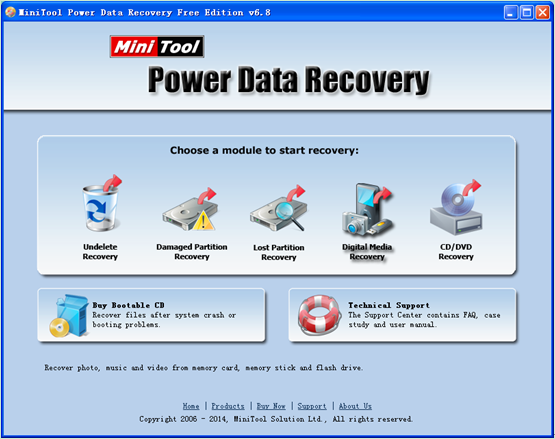 Main-interface-of-MiniTool-hard-disk-recovery-software