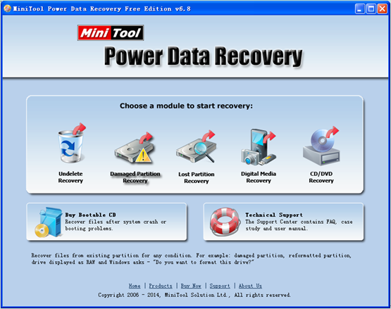  Main-interface-of-MiniTool-Hard-disk-recovery-software