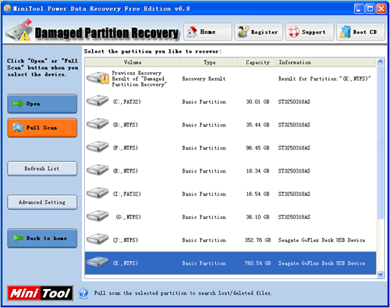 Fully-scan-chosen-partition