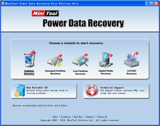 Main-interface-MiniTool-hard-disk-recovery-software