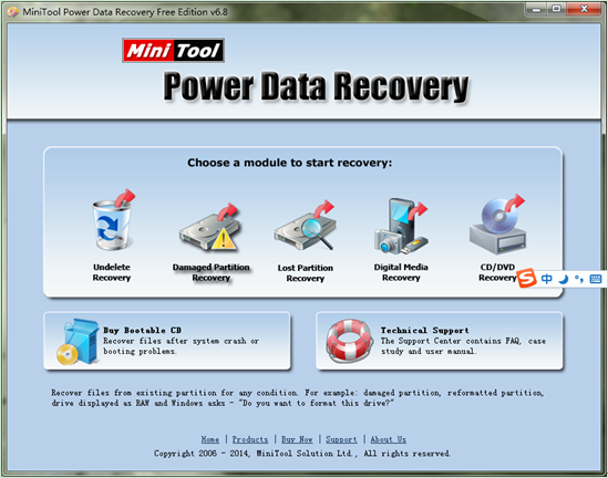 Main-interface-of-MiniTool-hard-disk-recovery-software