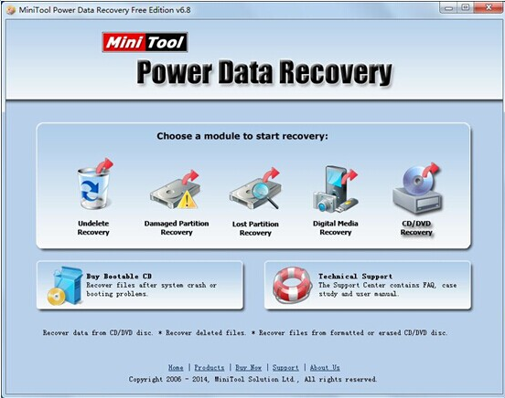 Main-interface-of-MiniTool-hard-disk-recovery-software