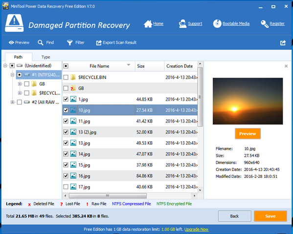 power data recovery damaged partition recovery usb drive not listed